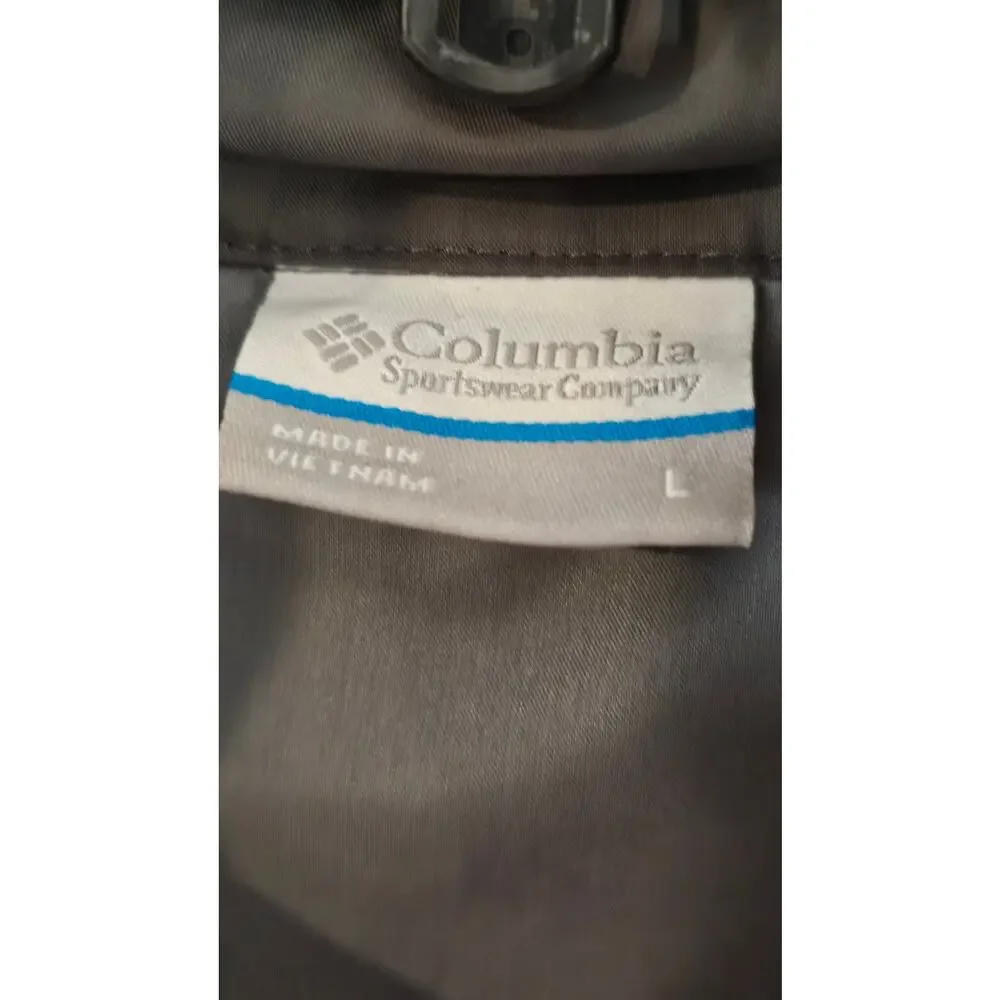 Columbia Windbreaker Hooded Mens Large Omni-shield  Packable Black & Red